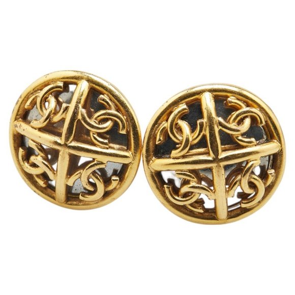 CHANEL Green Coco Mark Earrings - Picture 1 of 7